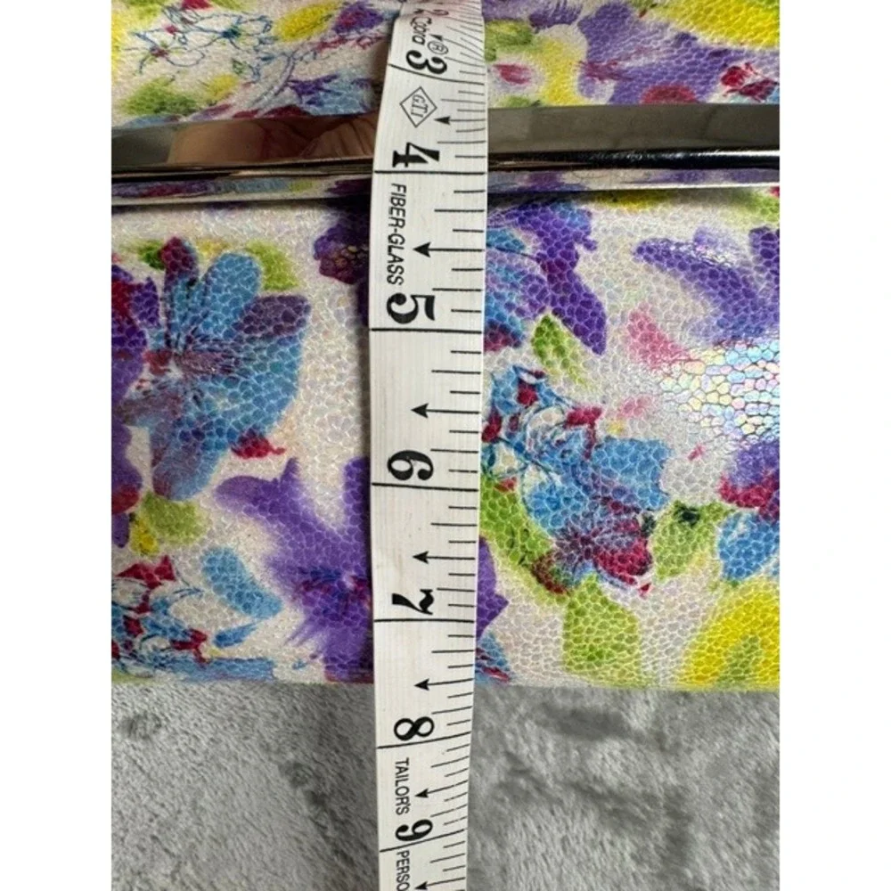 NWT J. Renee Clutch Handbag Womens  Floral Iridescent Multicolor Chain Strap Bag